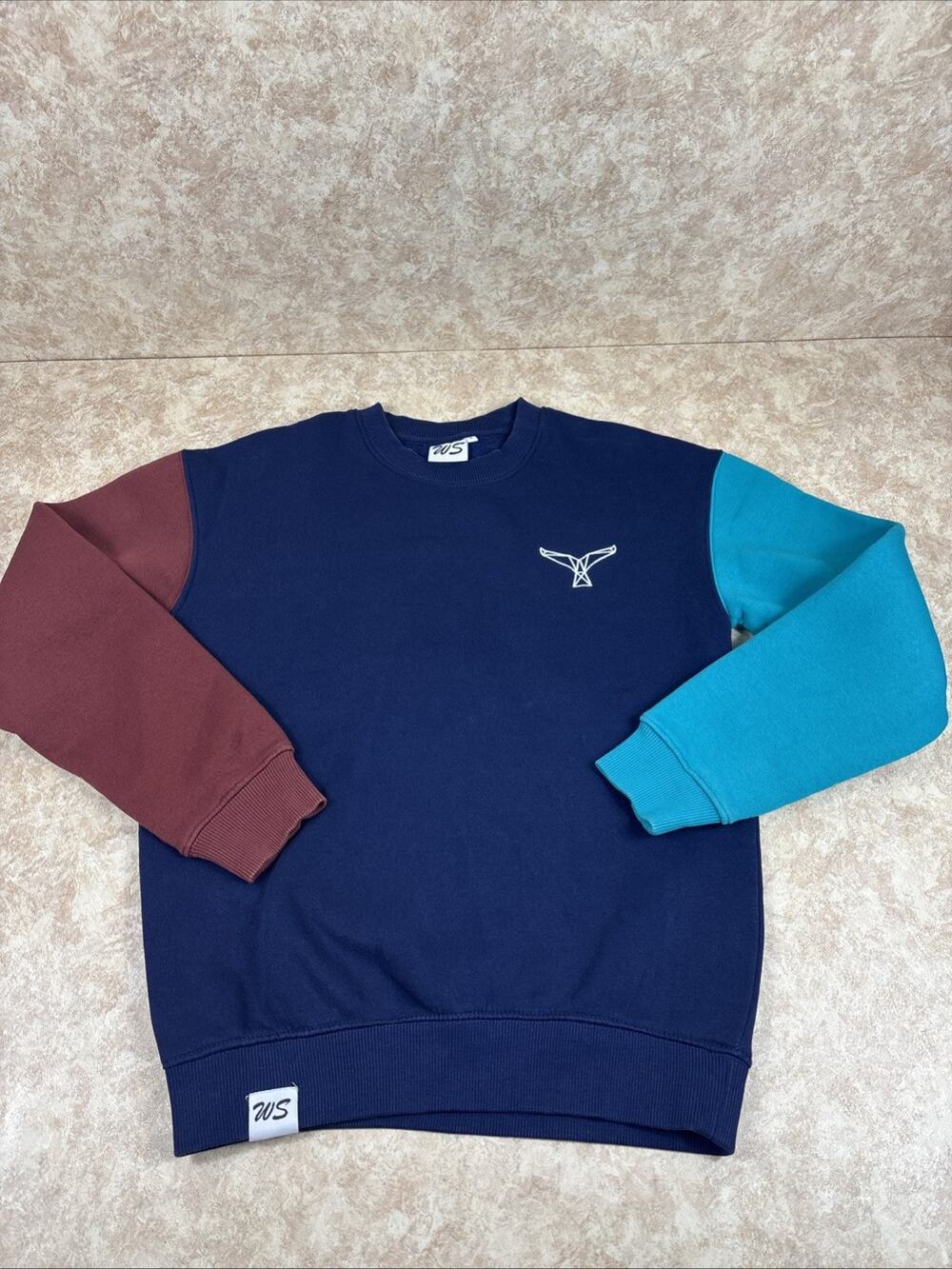 Vtg Wilbur Soot Sweatshirt Women's Small Official Whale Tail Logo Color Block